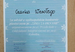 Dyplom dla Czarka