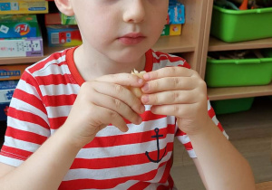 Chłopiec zjada jabłuszko