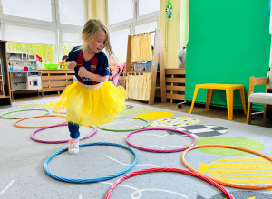 Zajęcia teatralno- integracyjne w grupie IV w ramach projektu "Akademia kompetencji- wsparcie edukacji przedszkolnej w gminie Łask"