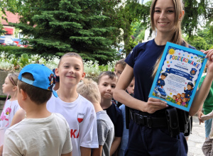 Wizyta przedszkolaków w Komendzie Powiatowej Policji w Łasku