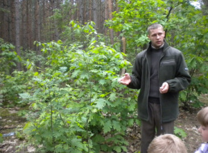 Wycieczka dzieci z gr. III i IV do lasu w Ostrowie. Spotkanie edukacyjne z leśniczym